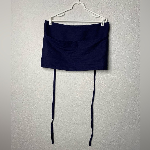 Fog Linen Work 100% Linen Navy Barista Garden Craft Work Waist Apron OS - Picture 1 of 6
